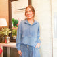 Cobalt Blue Waffle Quarter Zip