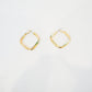 Gold Round Square Hoops