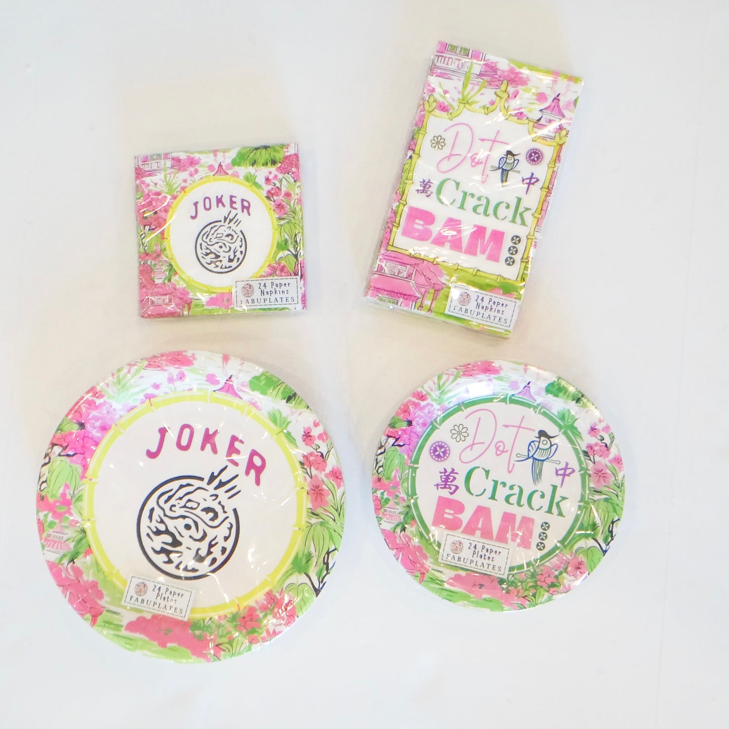 Mahjong 24ct 9" Paper Plates