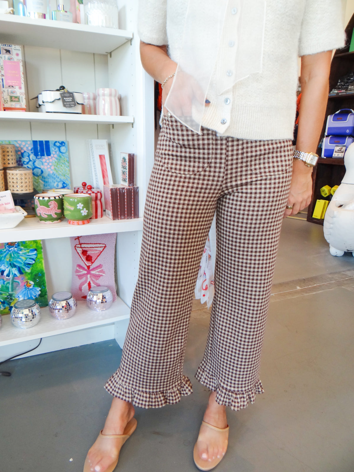 Brownie Batter Gingham Pants