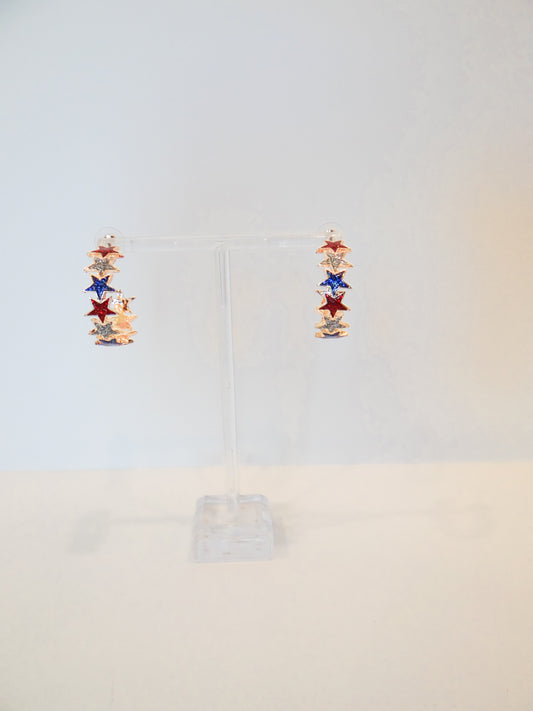 Star Spangled Glitter Hoops