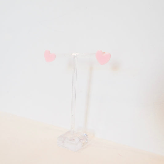 Pink Heart Studs