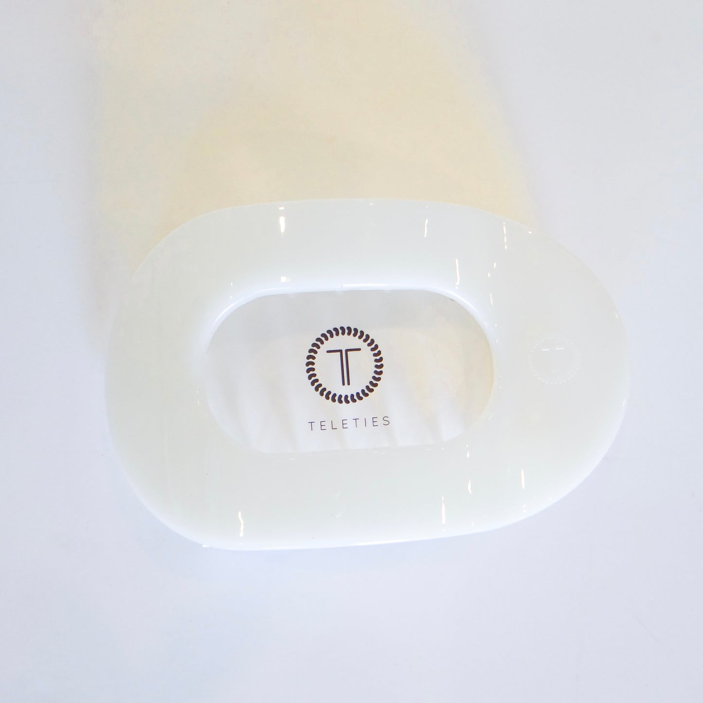 Teleties Coconut White Flat Hair Clip