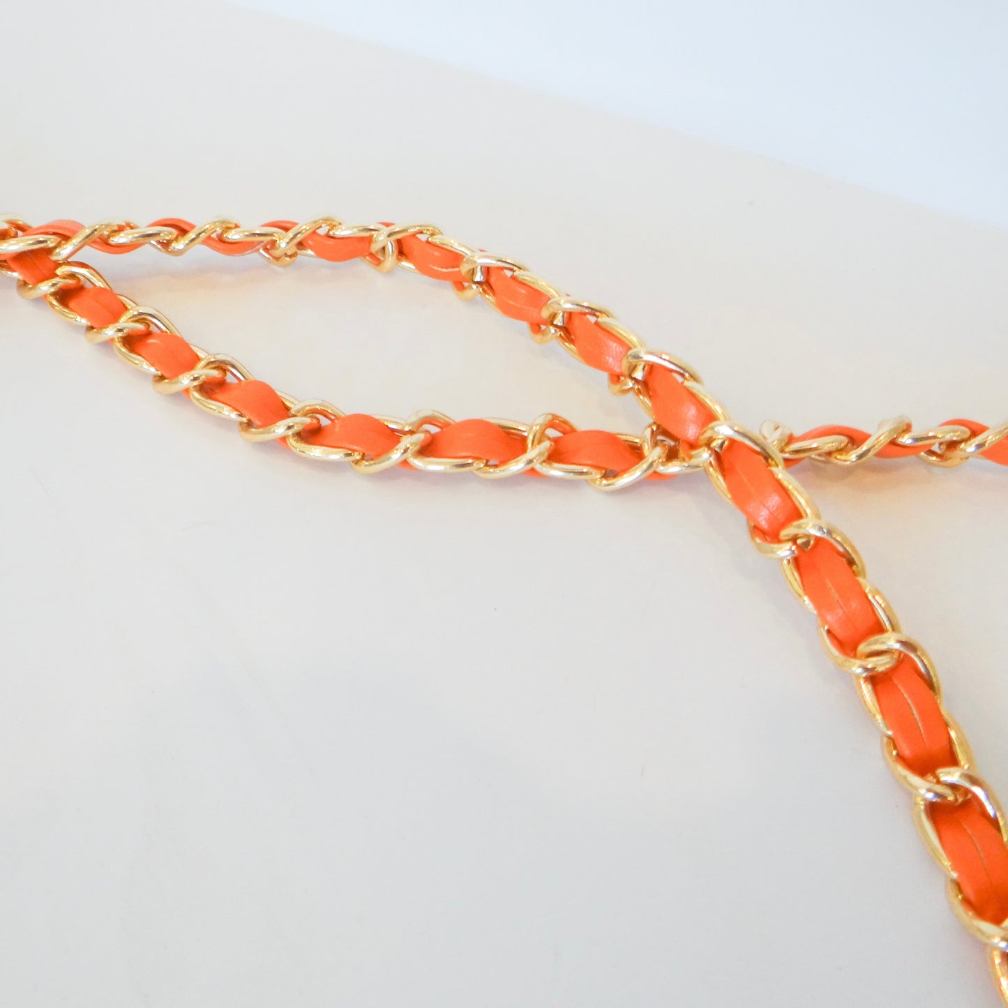 Orange Chain Mail Purse Strap