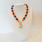 Auburn Beaded Pendant Necklace