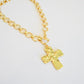 Hammered Gold Cross Necklace