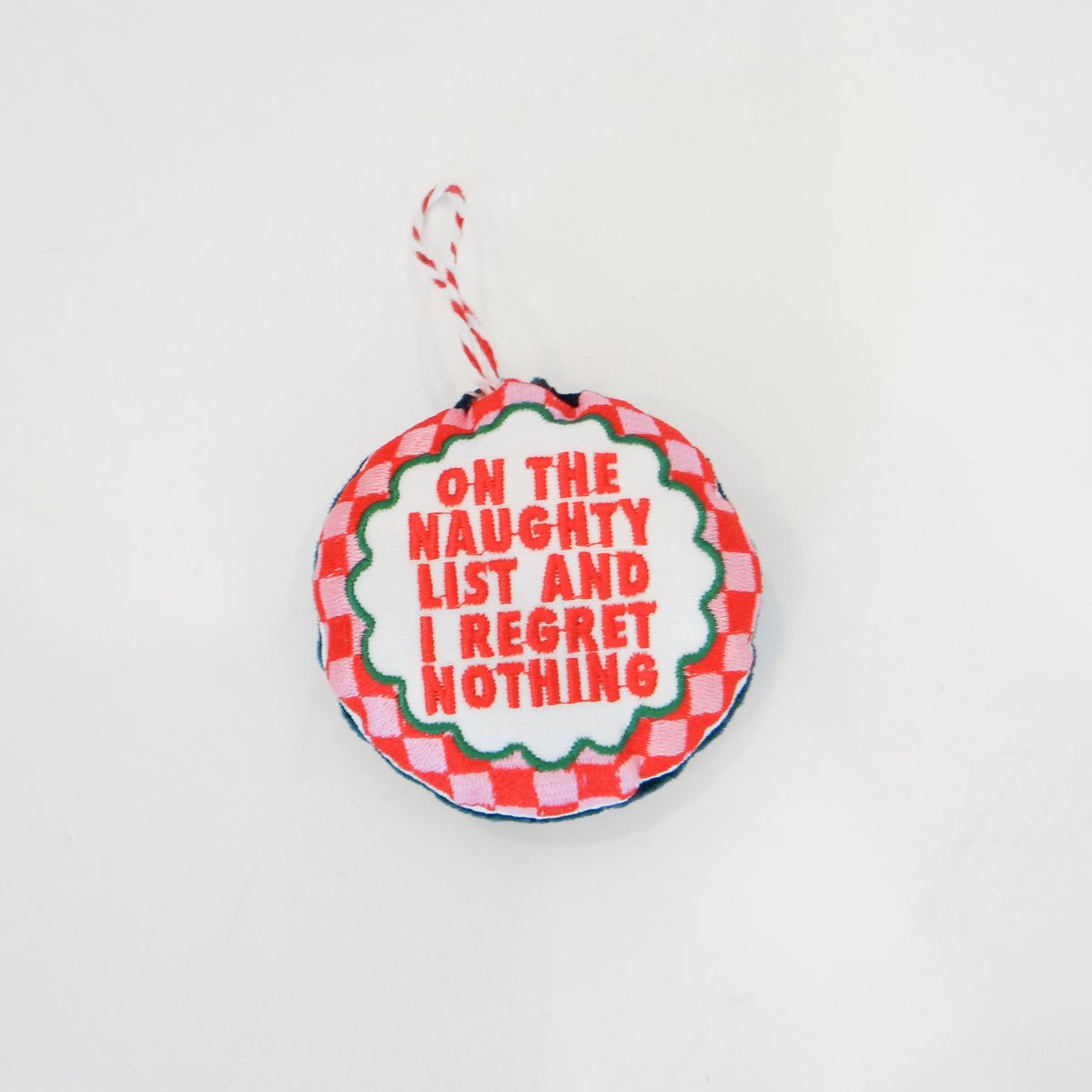 Naughty List Needlepoint Ornament