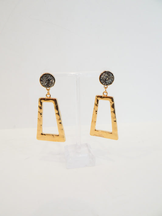 Geometric Quartz Stud Earring