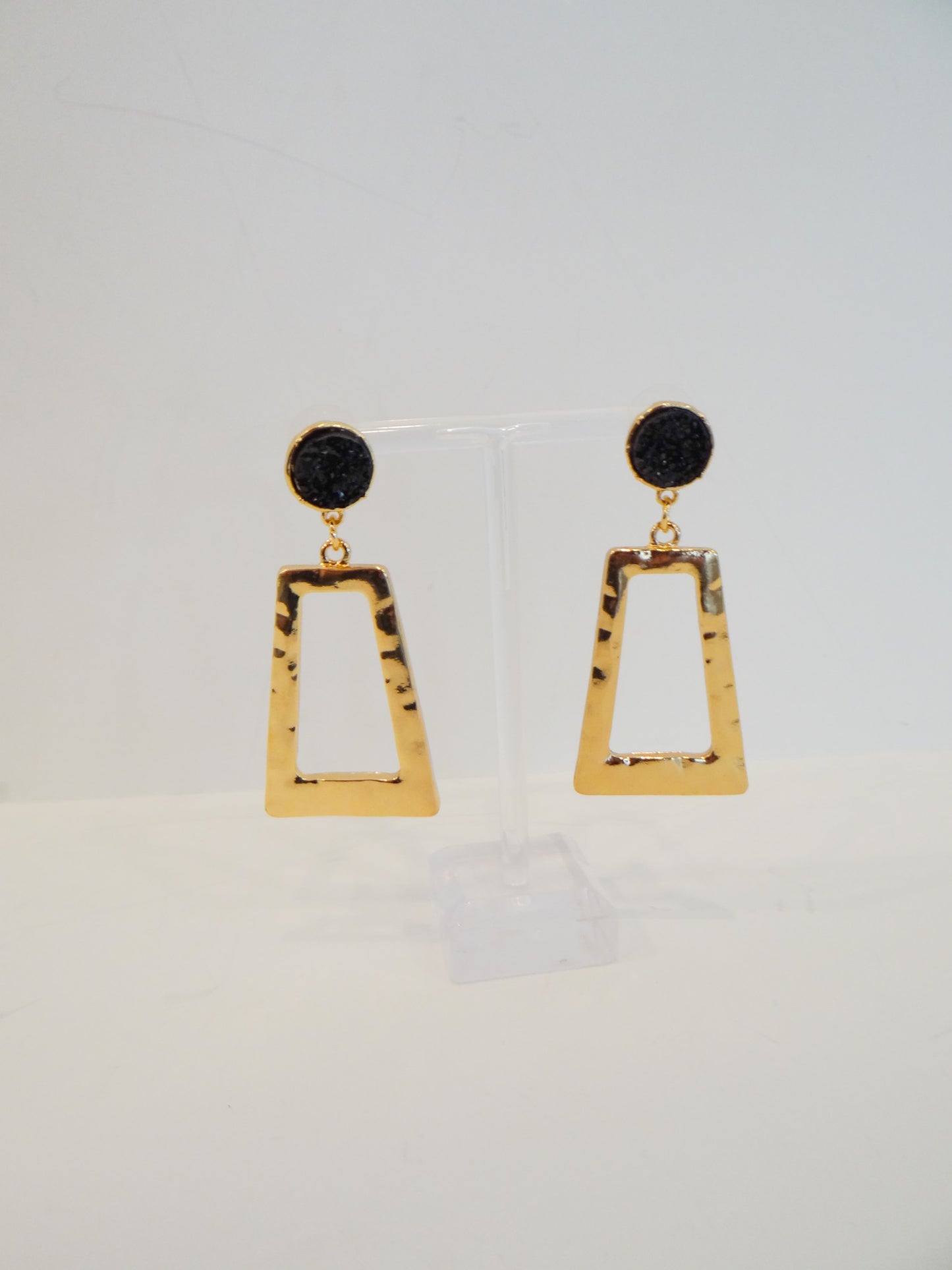 Geometric Quartz Stud Earring