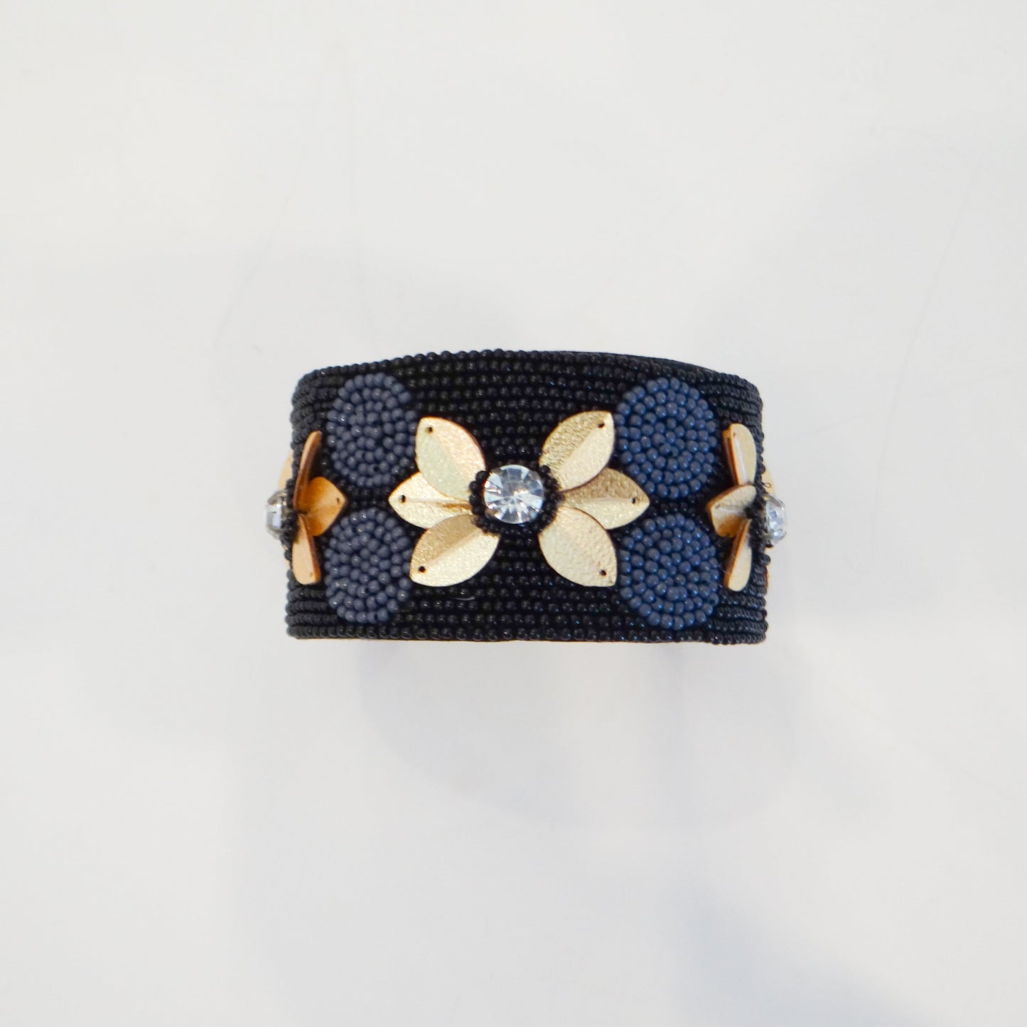 Beaded Flower Cuff Bracelet