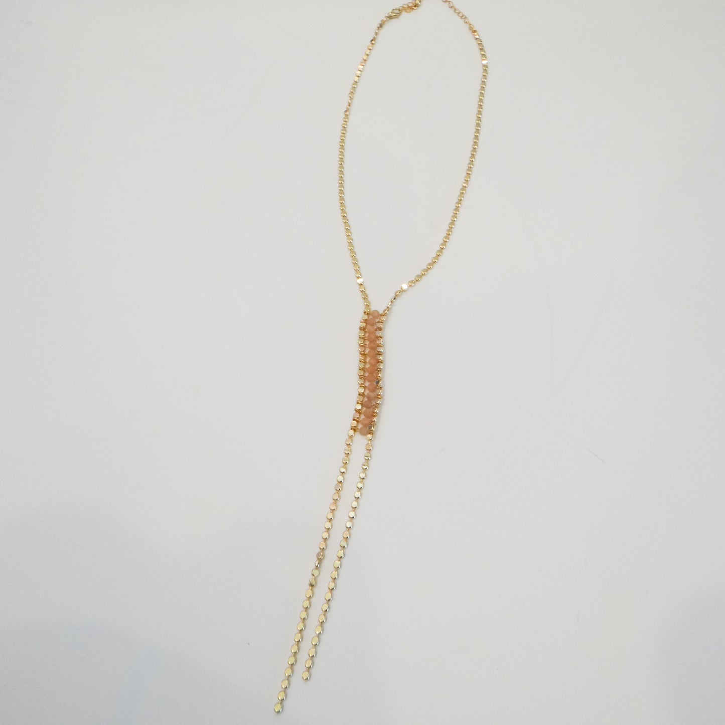 Gold Bead Drop Necklace