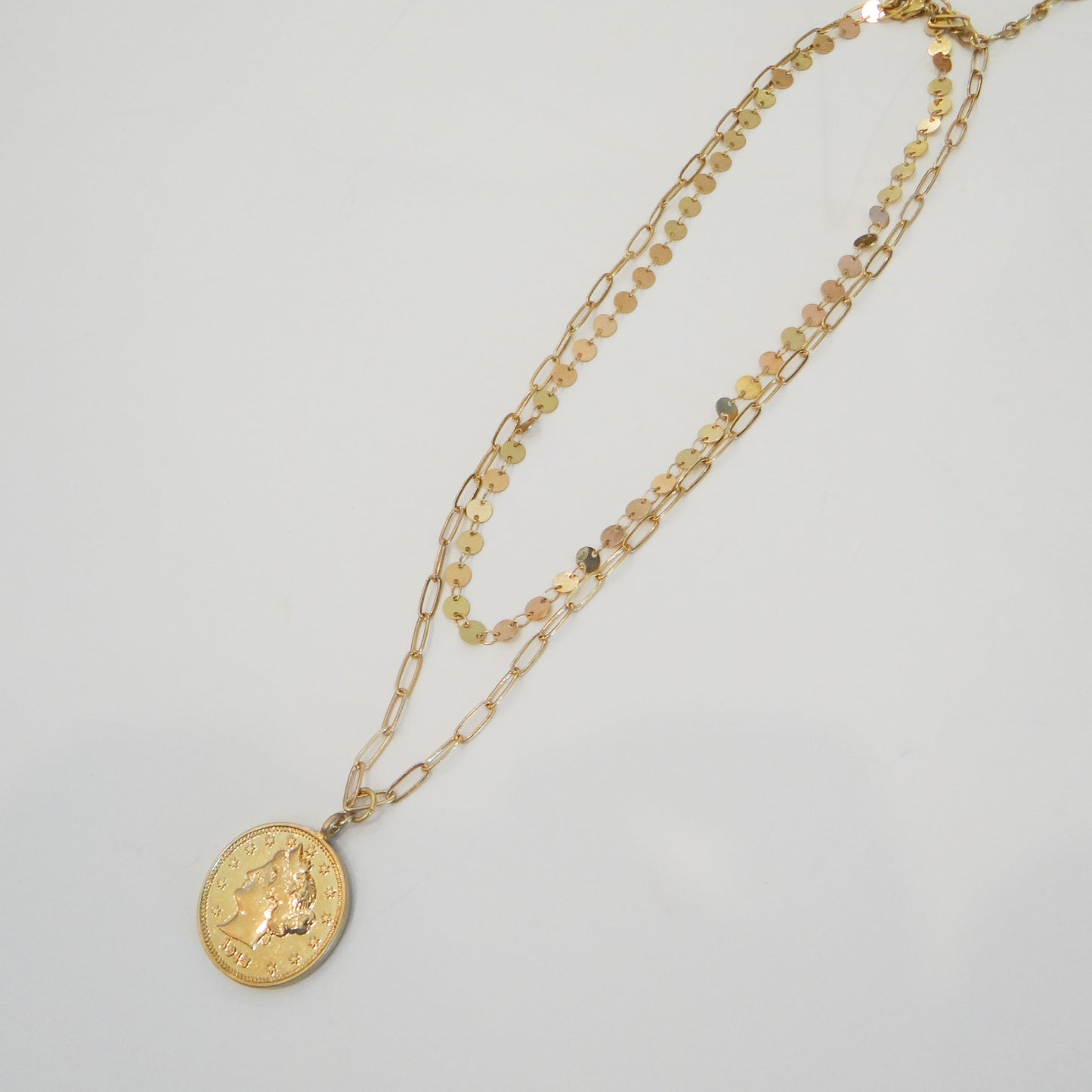 Layered Gold Coin Necklace