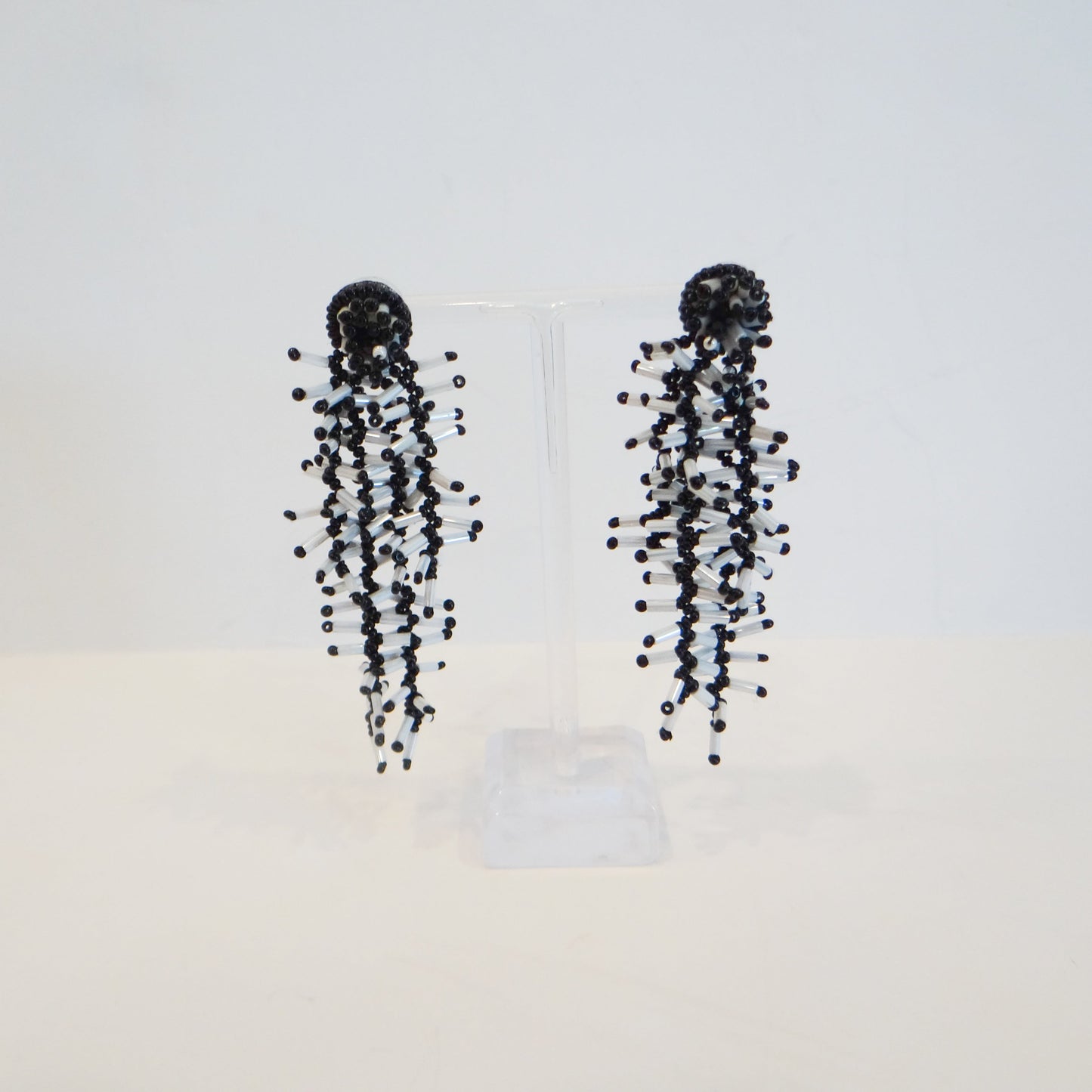Spiral Beaded Dangle Earrings