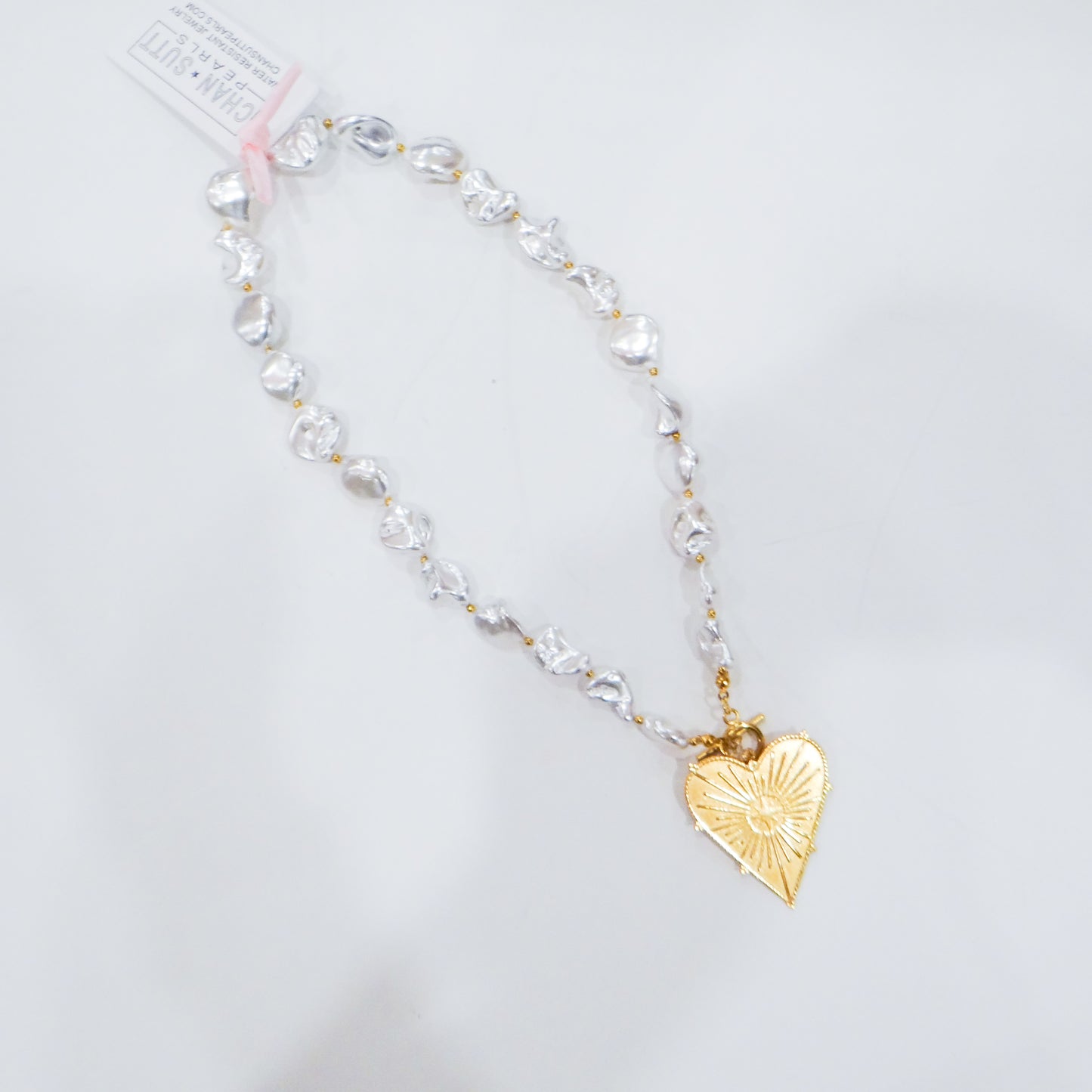 Pearlized Heart Breaker Necklace