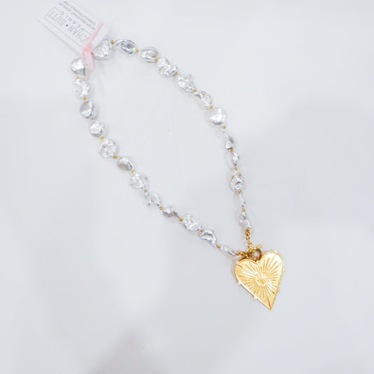 Pearlized Heart Breaker Necklace