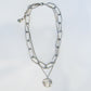 Silver Layered Coin Necklace
