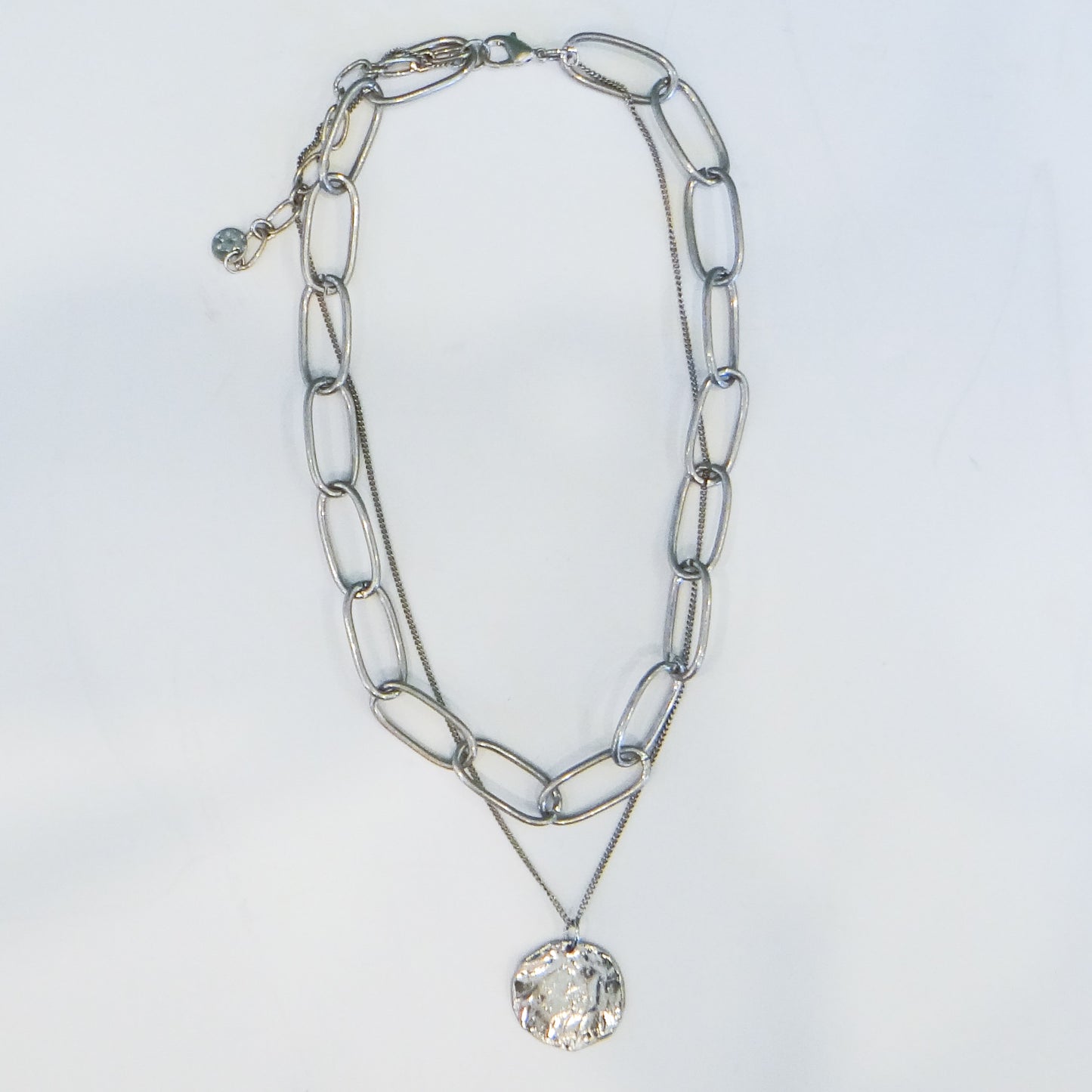 Silver Layered Coin Necklace