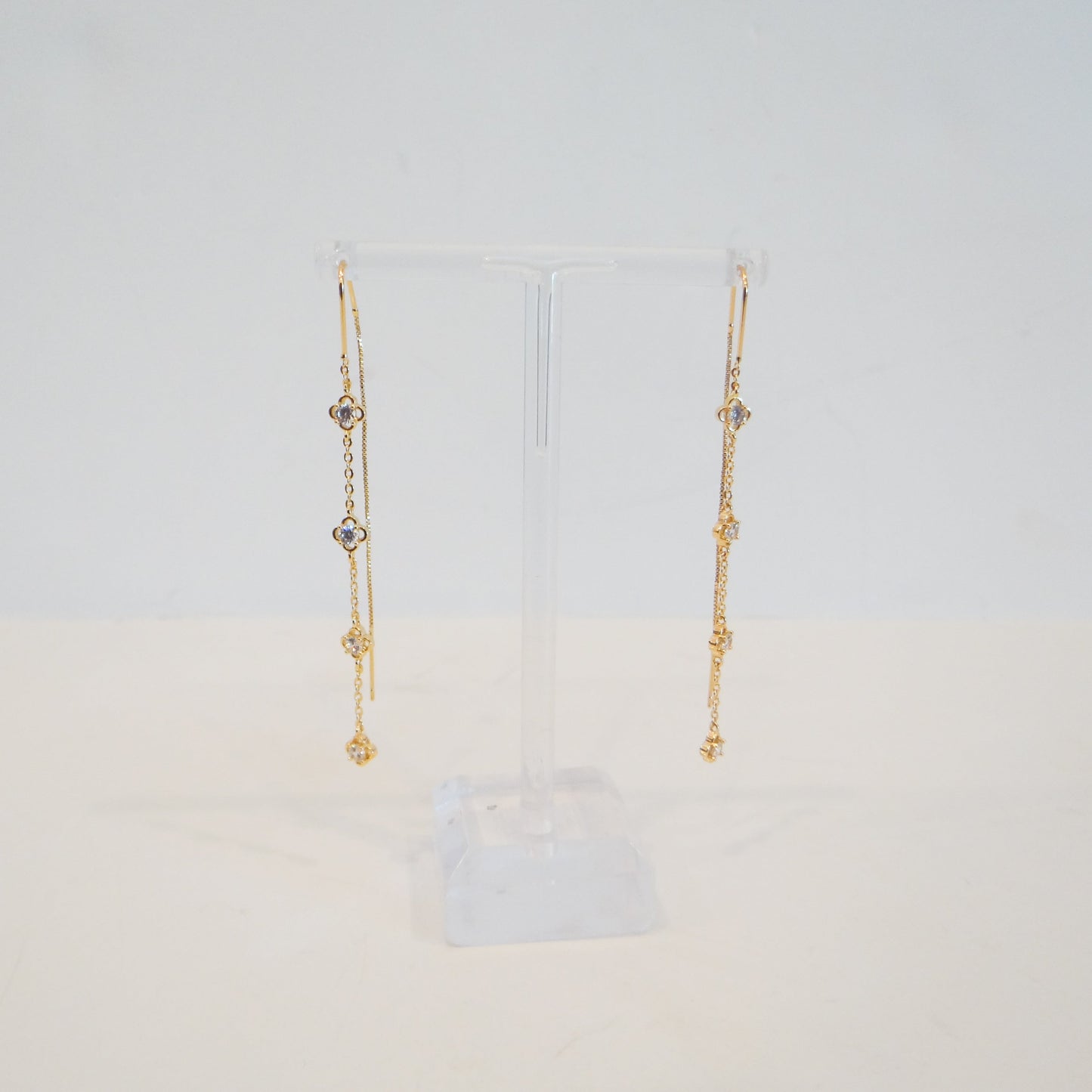 Rhinestone Flower Drop Earrings