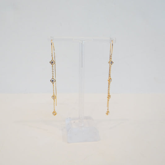 Rhinestone Flower Drop Earrings