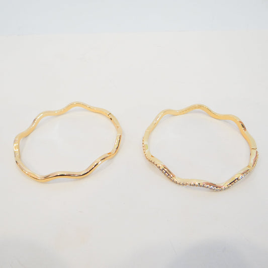 Gold Wave Bangle