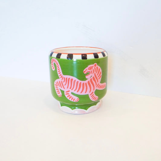 Tiger Ceramic Candle - Black Cedar & Fig