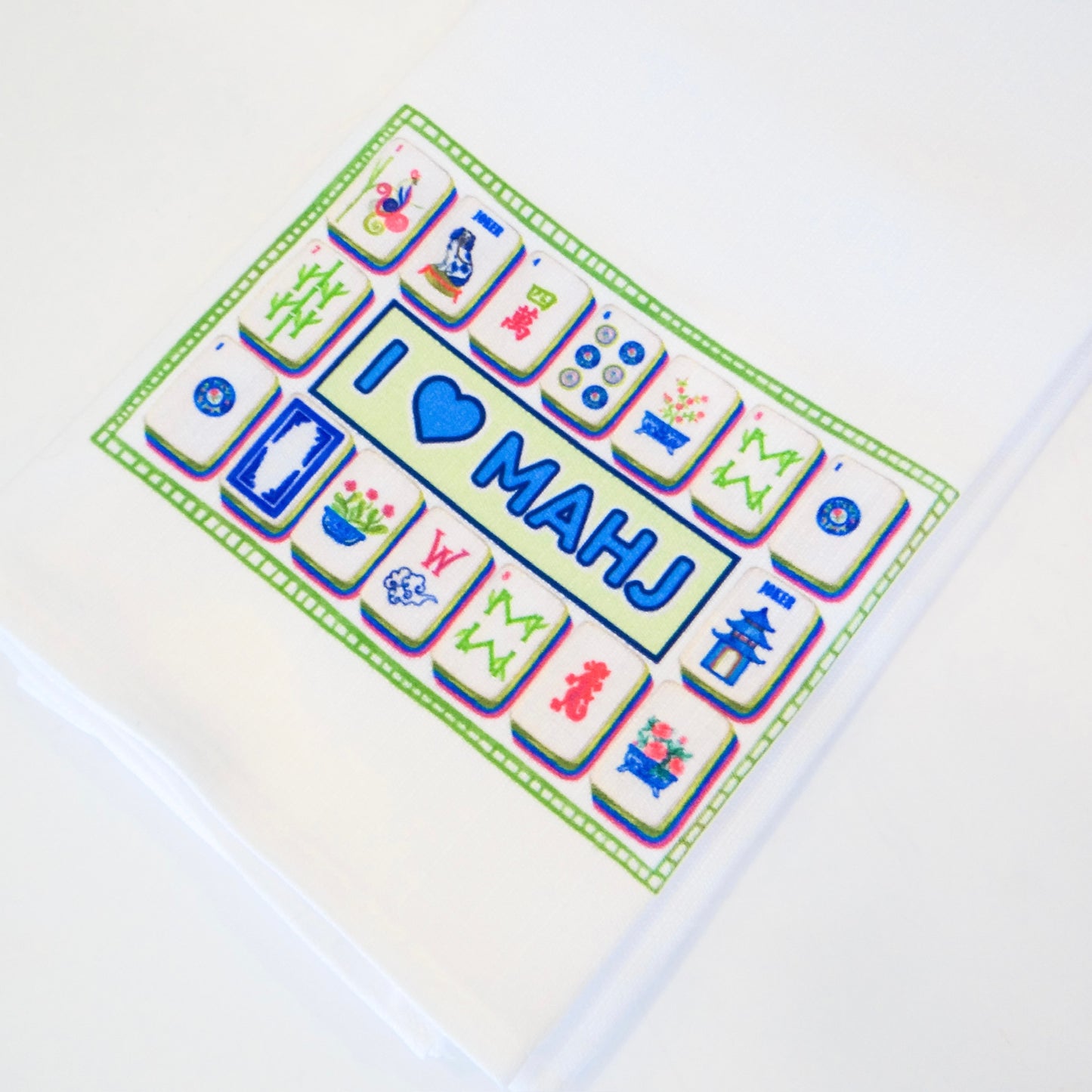 I Love Mahj Tea Towel