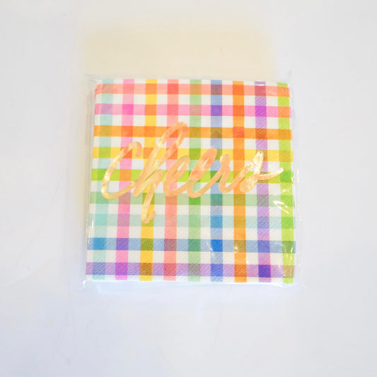 5" Cheers Gingham Napkins