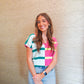 Hannah Mint Pink Stripe Sweater