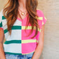 Hannah Mint Pink Stripe Sweater