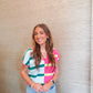 Hannah Mint Pink Stripe Sweater