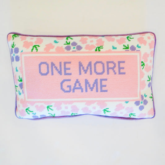 One More Game Needlepoint Pillow