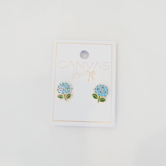 Blue Hydrangea Studs