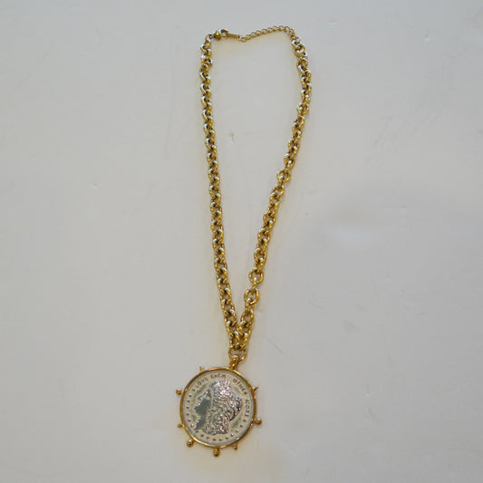 Two Toned Coin Necklace