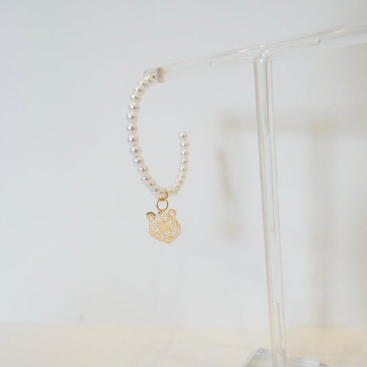 Tiger Pearl Hoop Earrings