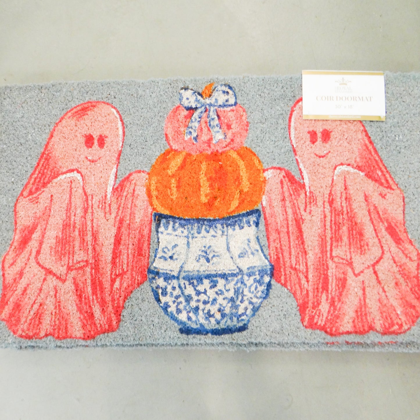 Friendly Ghost Coir Doormat