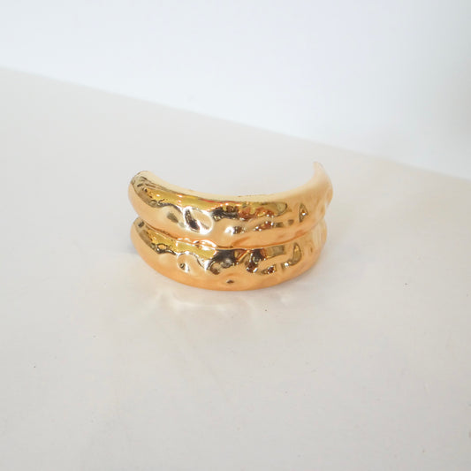 Hammered and Layered Dome Ponytail Holder