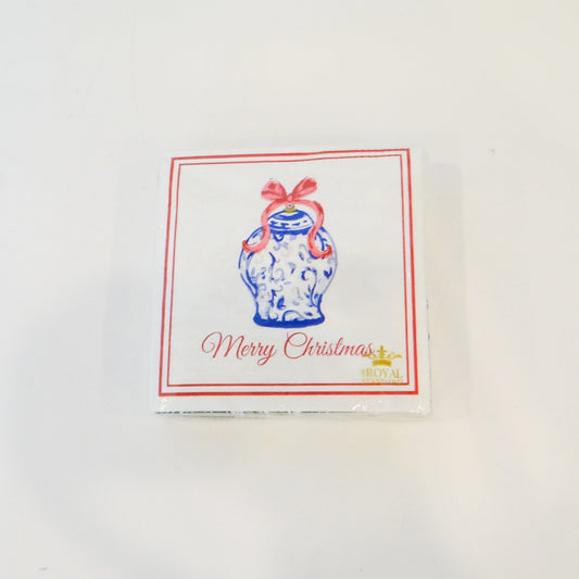 Chinoiserie Christmas Cocktail Napkins