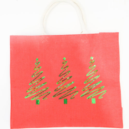 Sequin Christmas Tree Carryall Tote