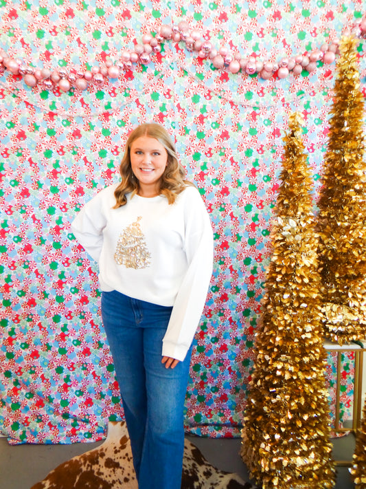 Stockbridge Tree Sequin Sweatshirt