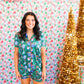 Spruce It Up Short Sleeve Button Up Sleep Shirt