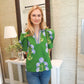 Green and Blue Floral Top