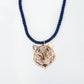 Navy Cord Tiger Charm Necklace