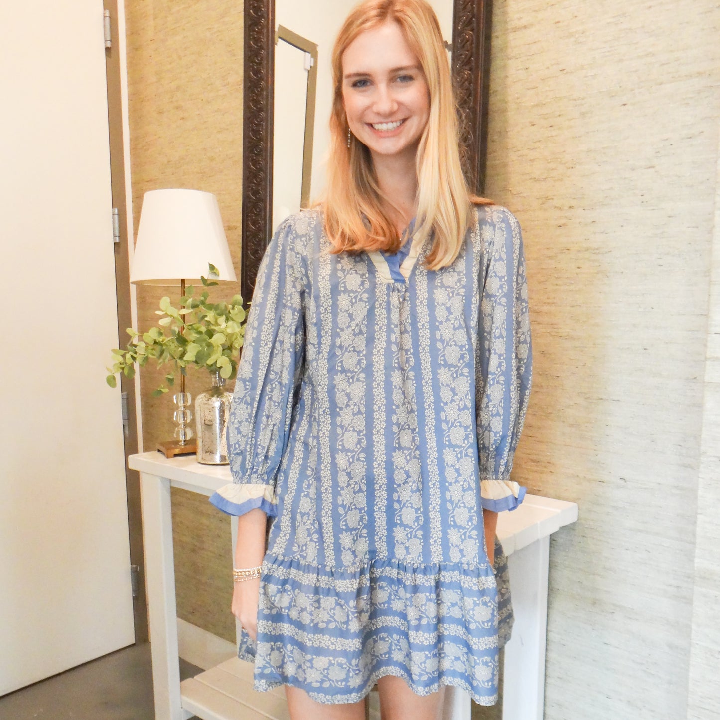Dusty Blue Mini Dress