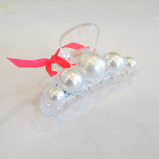 Clear and Pearl Claw Clip