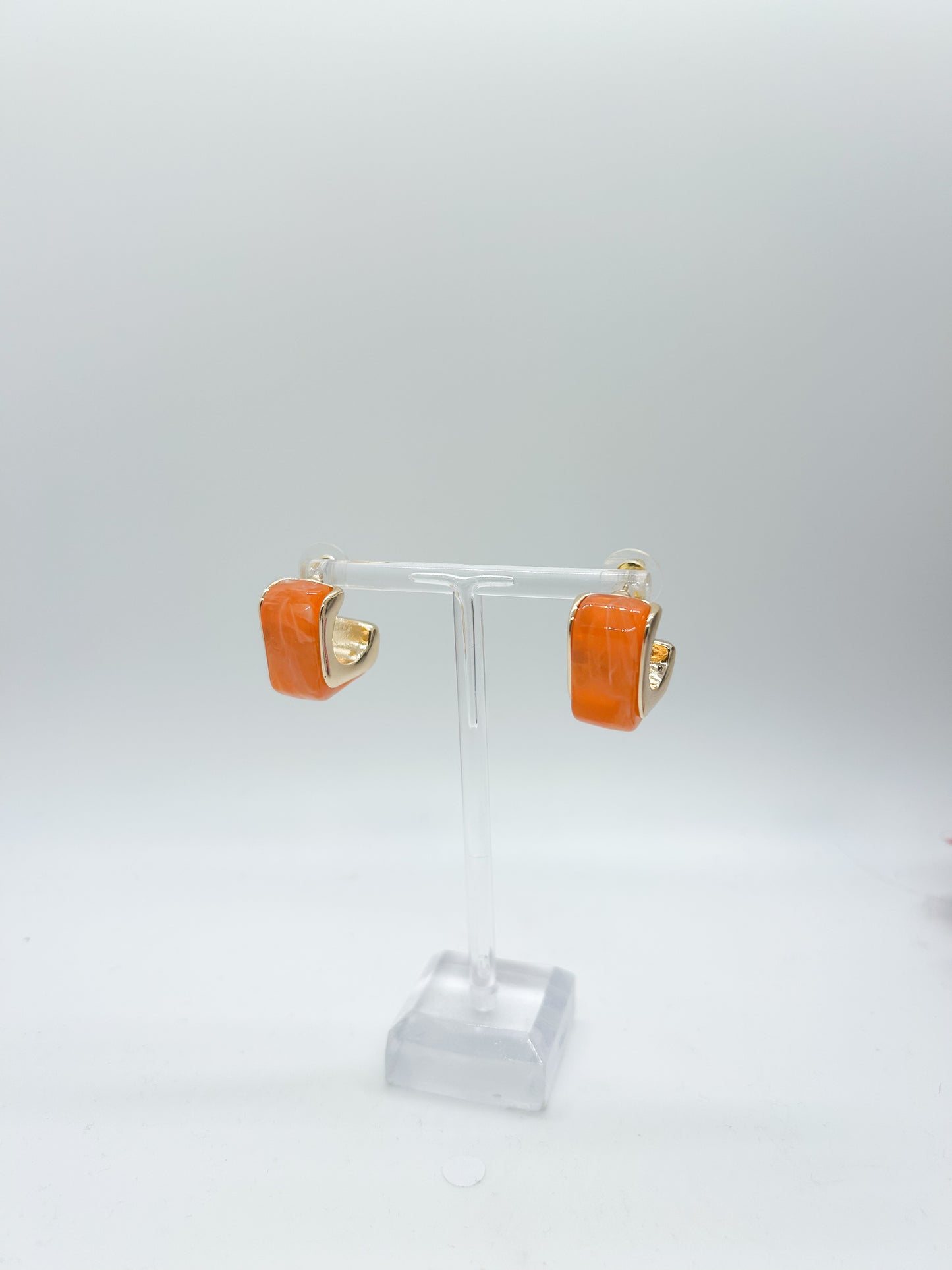 Orange Quartz Hoops