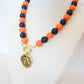Auburn Beaded Pendant Necklace