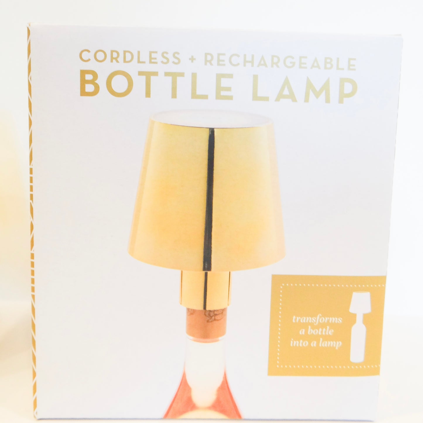LED Portable Gold Lampshade Bottle Lamp