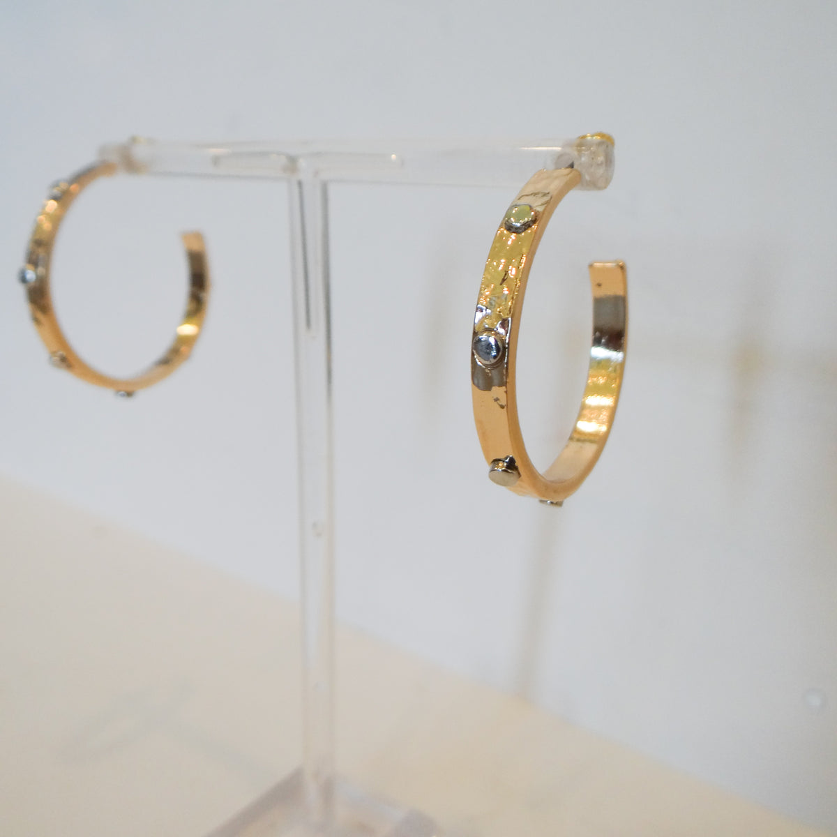 Studded Hammered Hoops