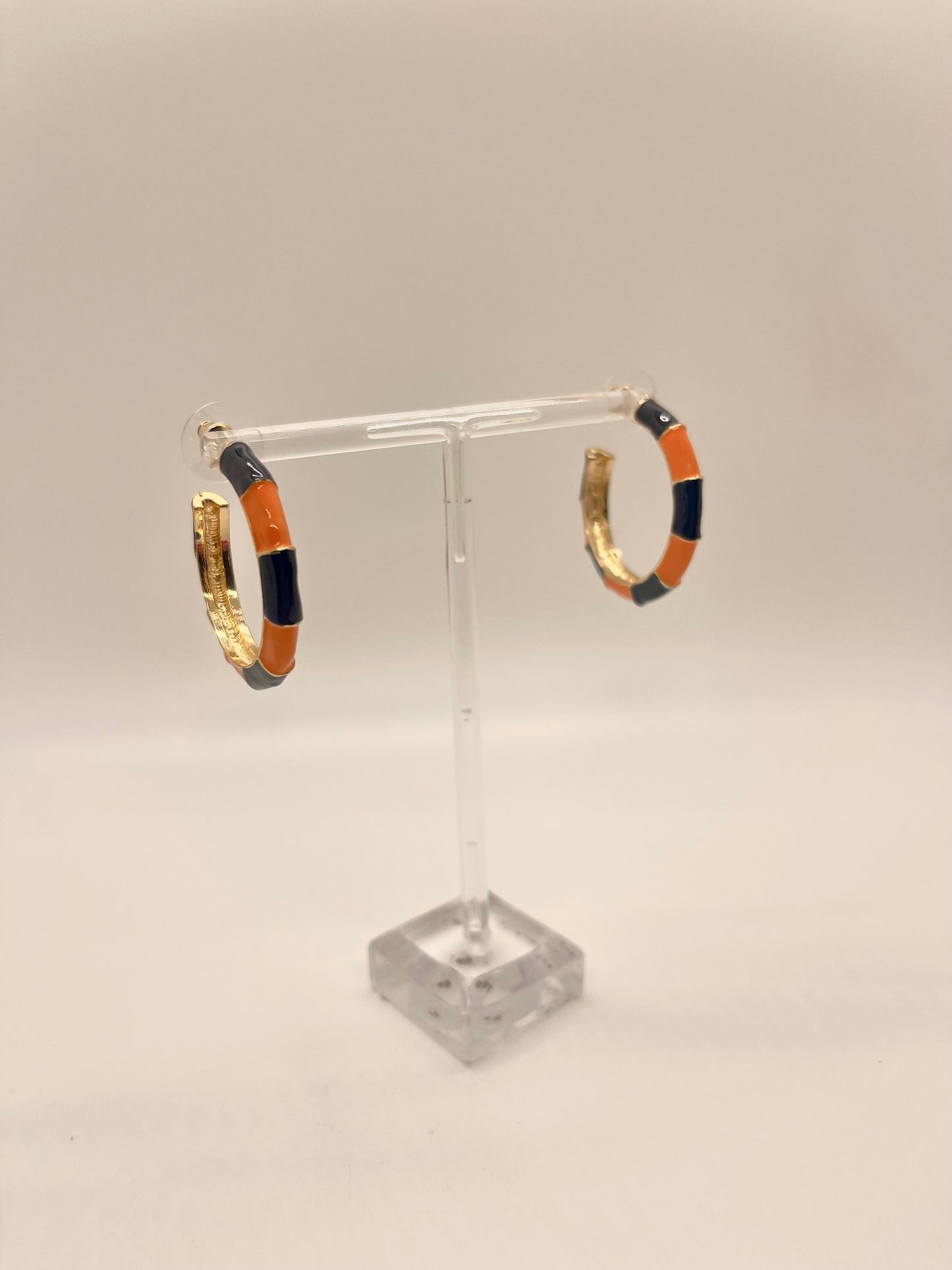 Ashlynn Navy & Orange Earrings