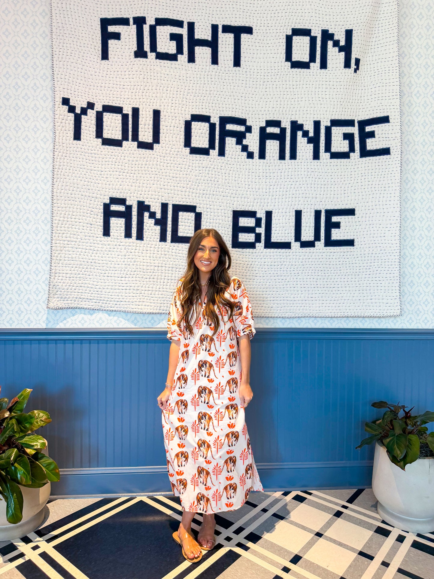 Orange Prowl Midi Dress